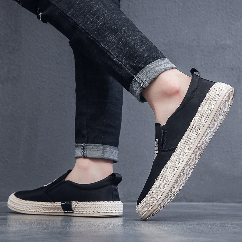 black Breathable shoes for man - مراجعة Espadrille Slip On وسعره
