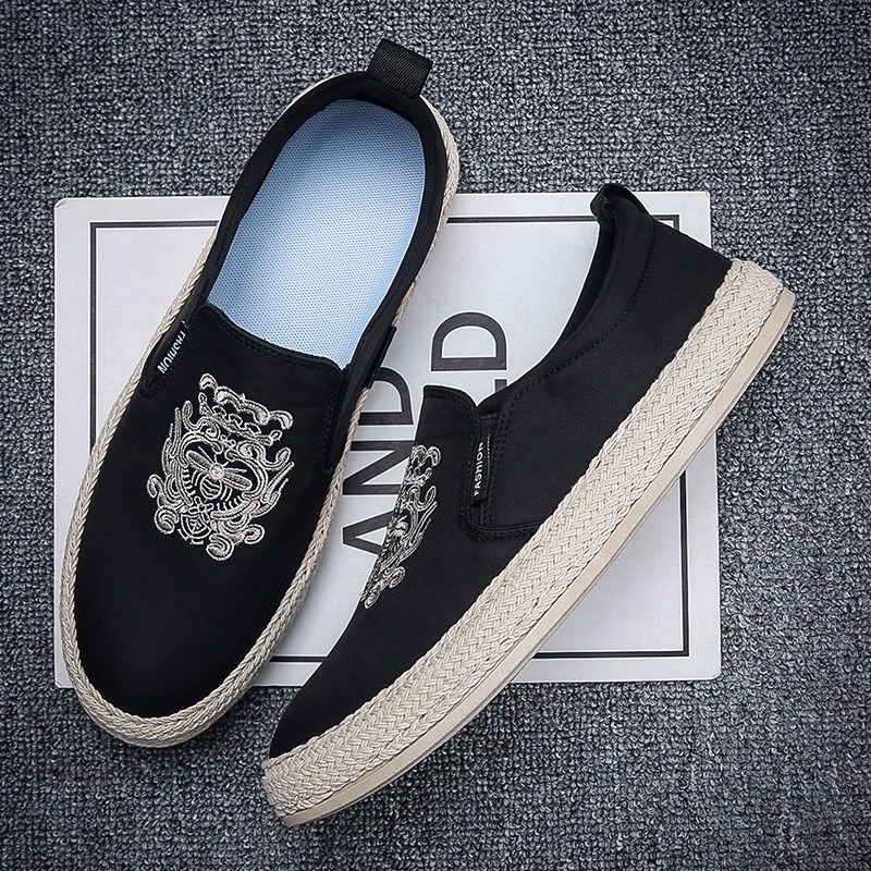 black Breathable shoes for man - مراجعة Espadrille Slip On وسعره