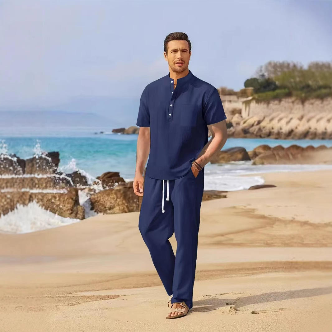 Loose Casual Cotton Linen Men' - مراجعة Linen Shirt Breathable وسعره