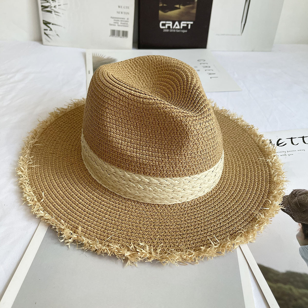 Fringed Brim Panama Hat Wide B - مراجعة Bucket Hat Straw وسعره