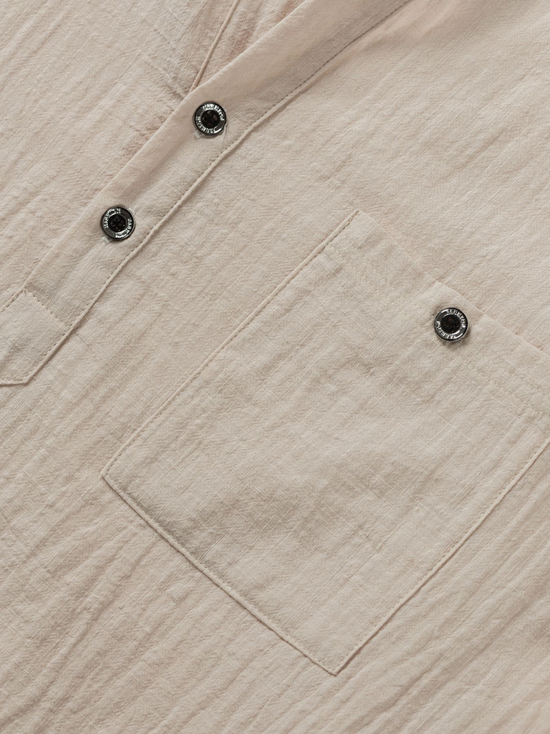 Men's Cotton Linen Henley Shir - مراجعة Linen Shirt Breathable وسعره