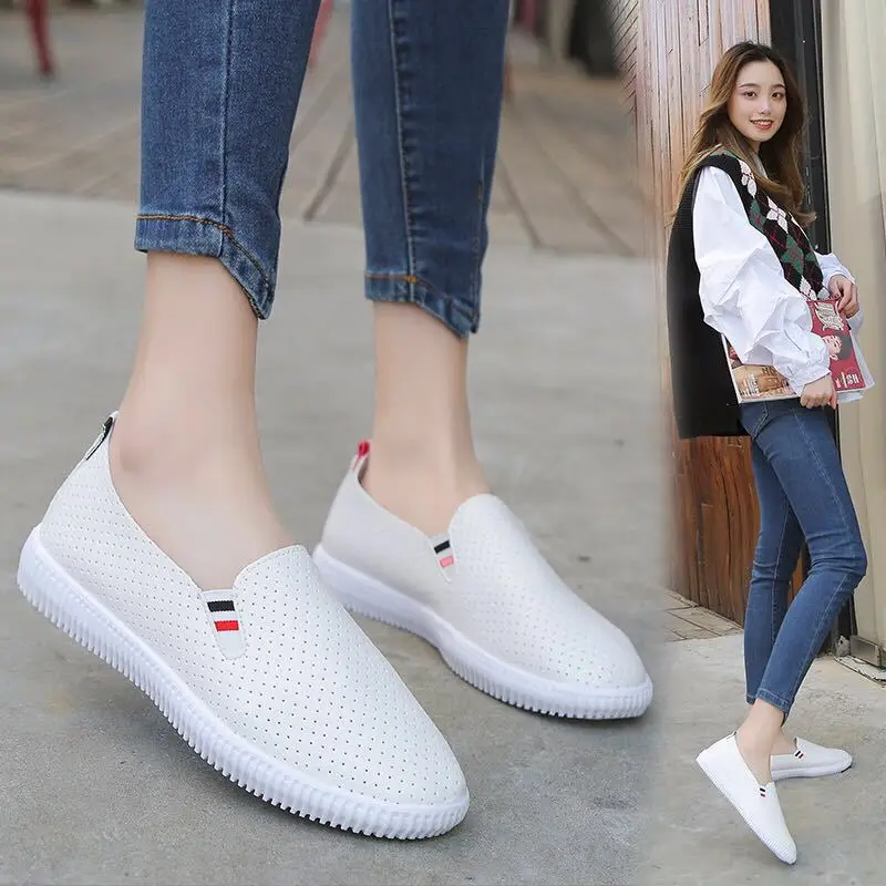 Women Sneakers White Flats Cut - مراجعة Espadrille Slip On وسعره