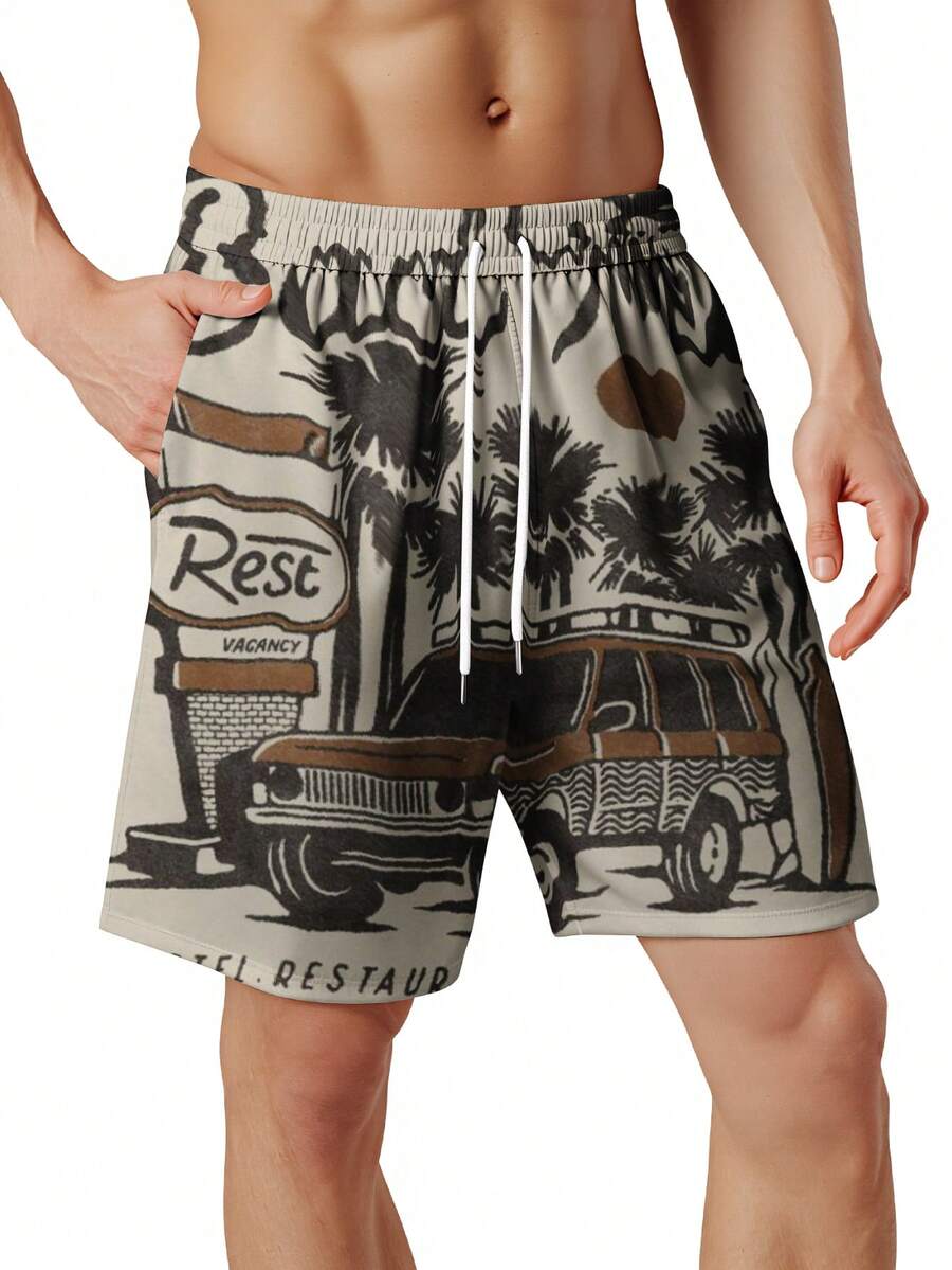 Mens Beach Trip Print Board Sh - مراجعة Swim Trunk Quick Dry وسعره