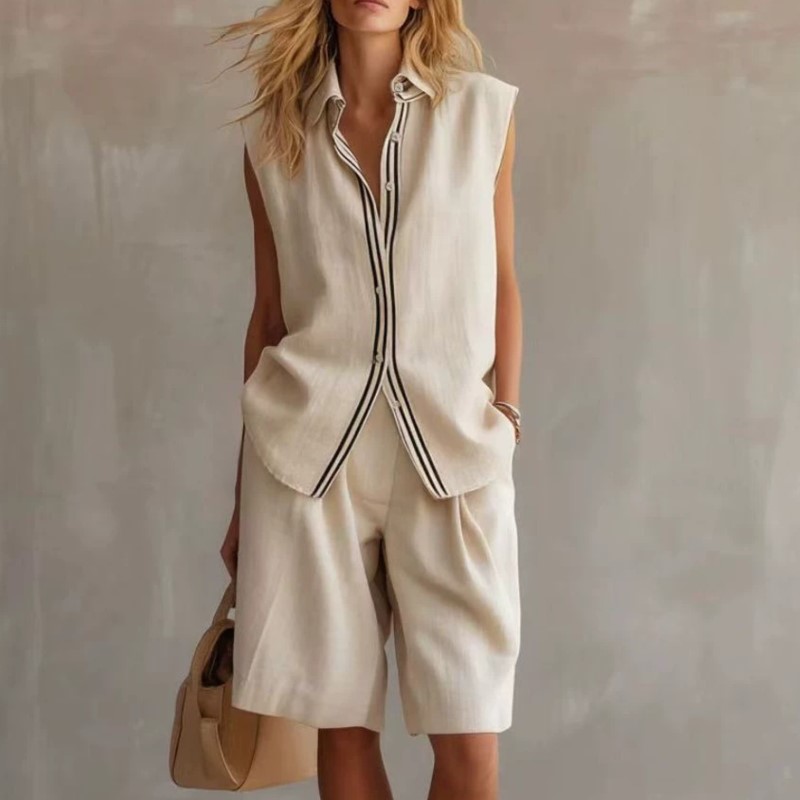 Summer Fashion Solid Linen Ble - مراجعة Shirt Camp Collar وسعره