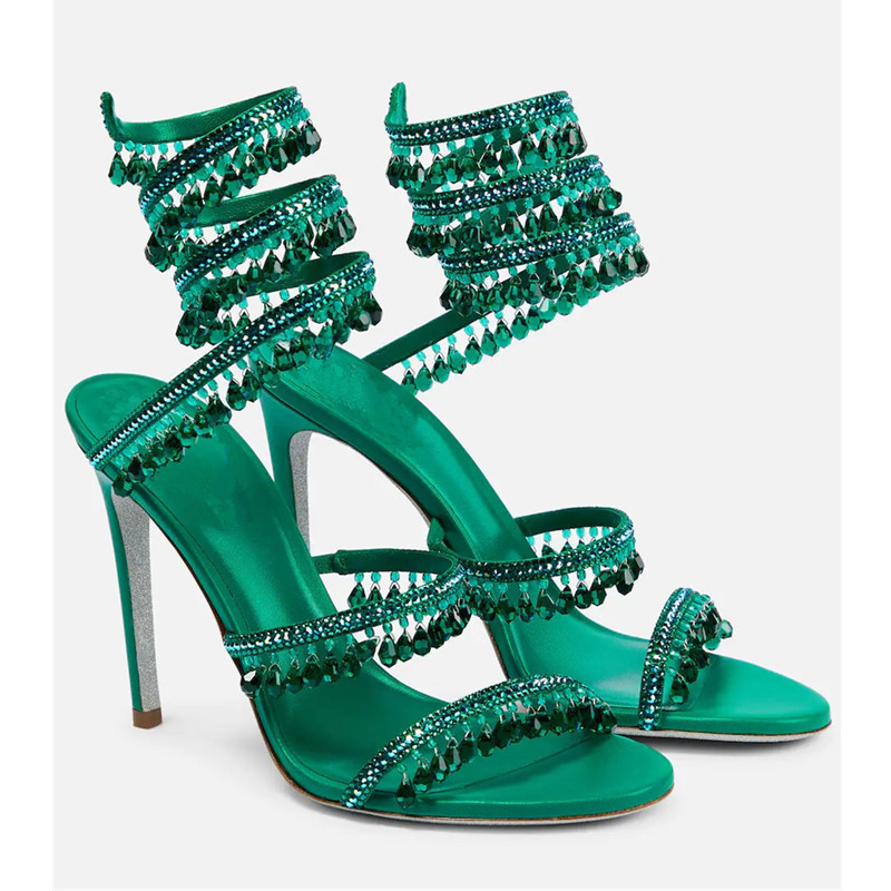 Sexy Green Crystal Fringe Stil - مراجعة Casual Sandal Leather وسعره