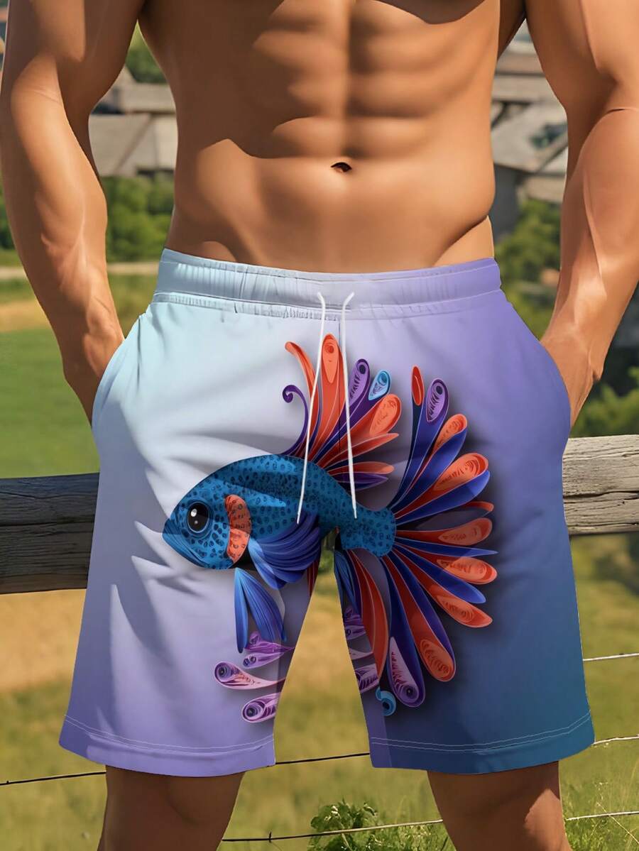 Gradient Purple Blue Swim Trun - مراجعة Swim Trunk Quick Dry وسعره