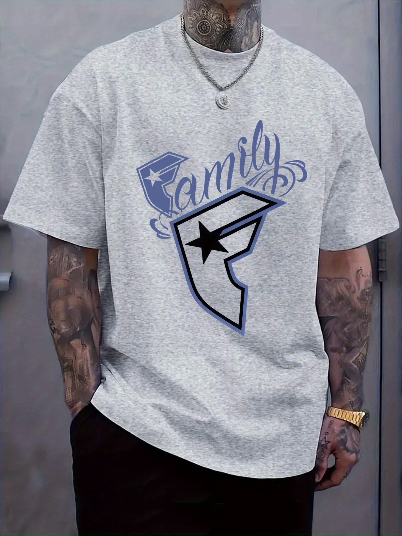 Men's Casual T-Shirt Family Gr - مراجعة Tee Graphic Print وسعره