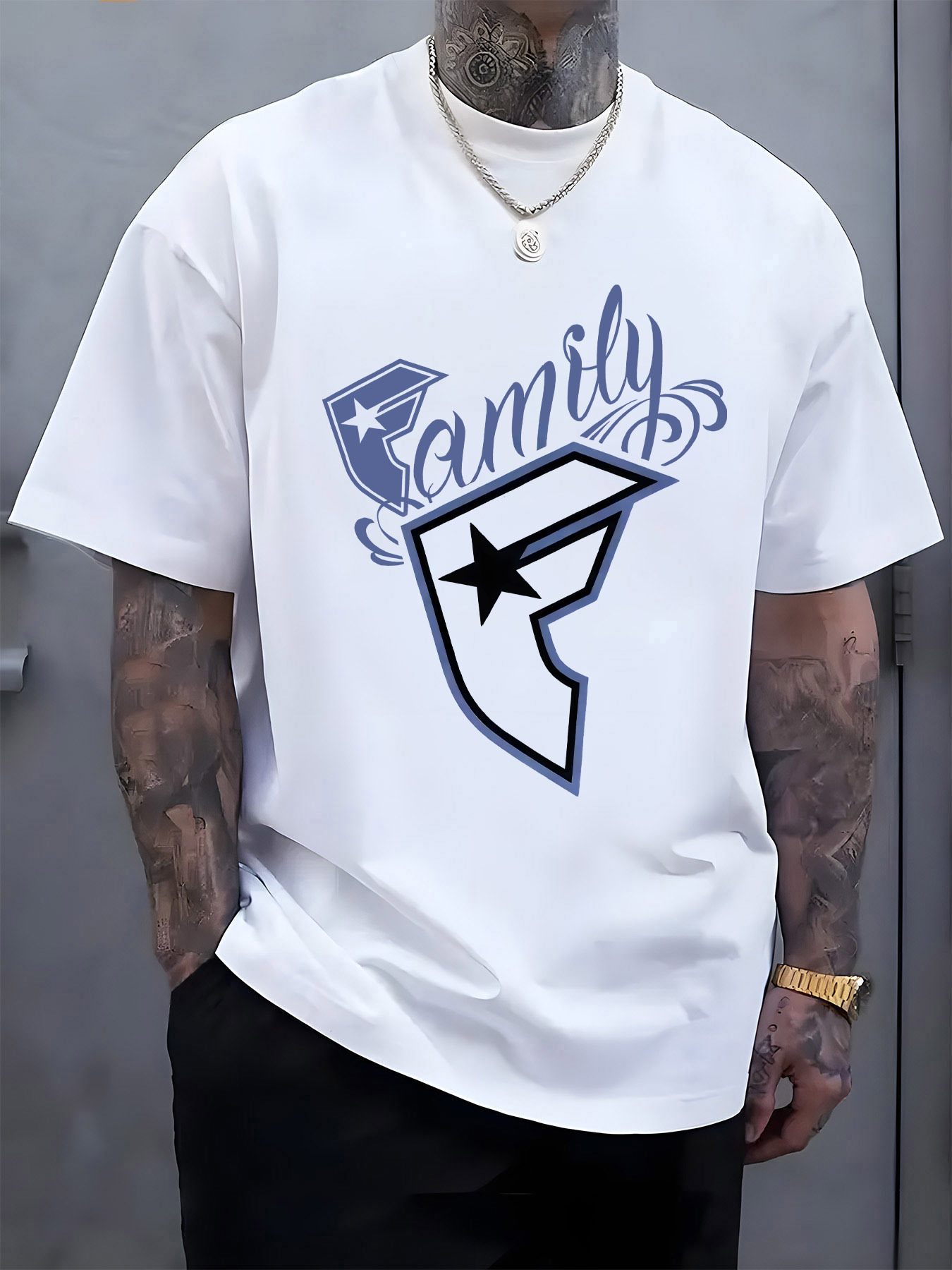 Men's Casual T-Shirt Family Gr - مراجعة Tee Graphic Print وسعره