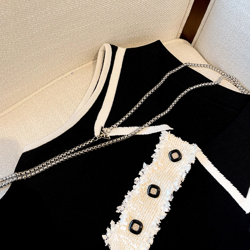 Slim Fit Knitted Vest Women's  - مراجعة Shirt Camp Collar وسعره
