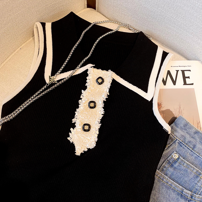 Slim Fit Knitted Vest Women's  - مراجعة Shirt Camp Collar وسعره