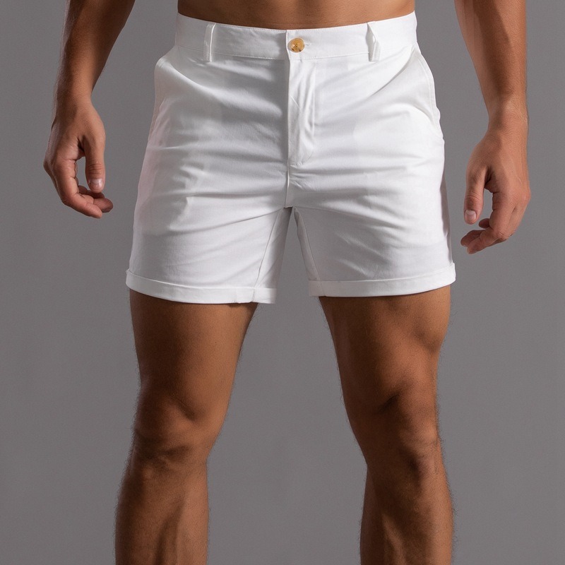 Men Slim Fit Chino Shorts Roll - مراجعة Shorts Chino Slim وسعره
