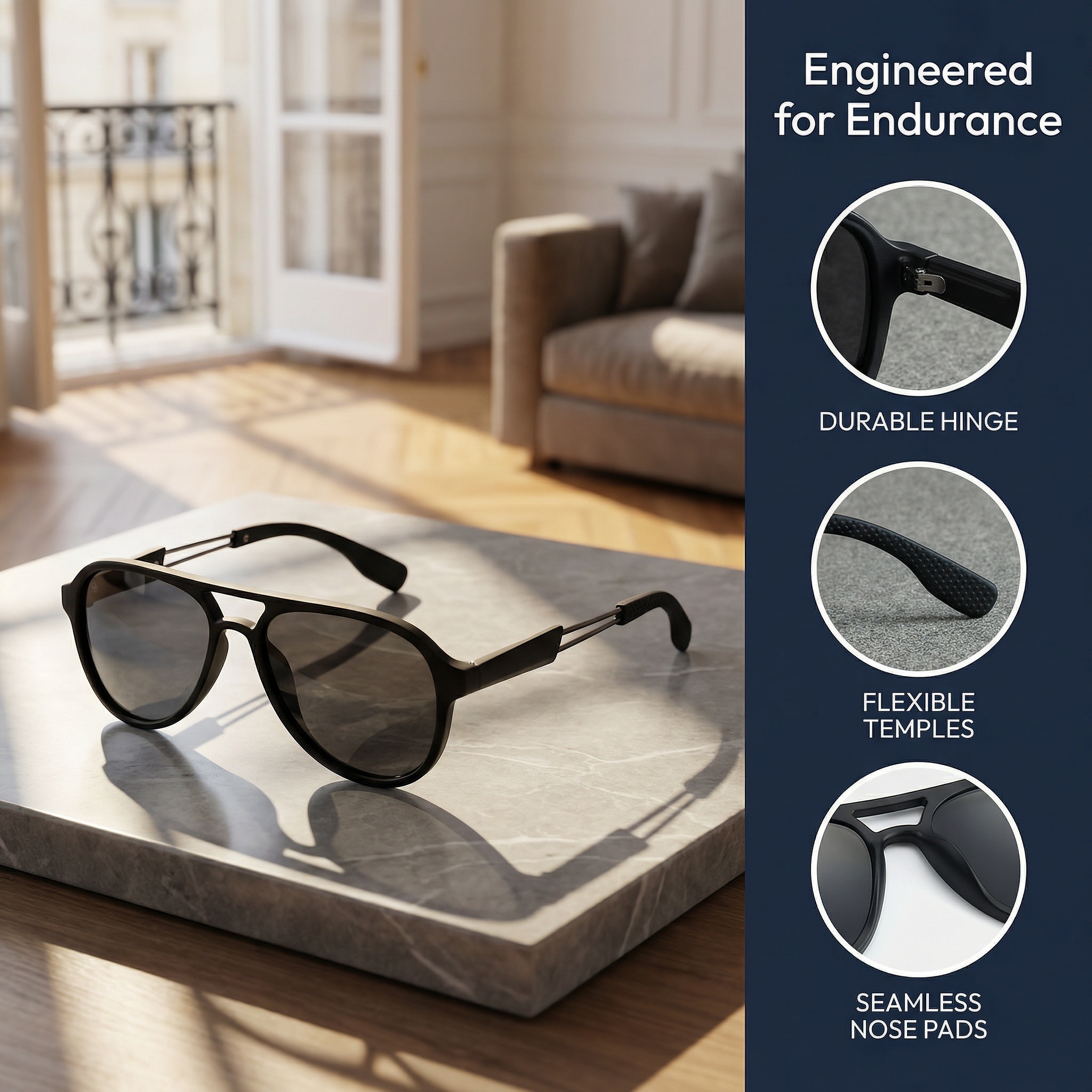 CHALK Men's Vintage Dual-Bridg - مراجعة Sunglasses Aviator Polarized وسعره