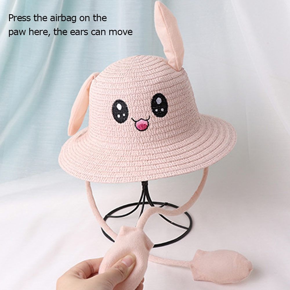 Summer Bucket Cap Moving Ears  - مراجعة Bucket Hat Straw وسعره