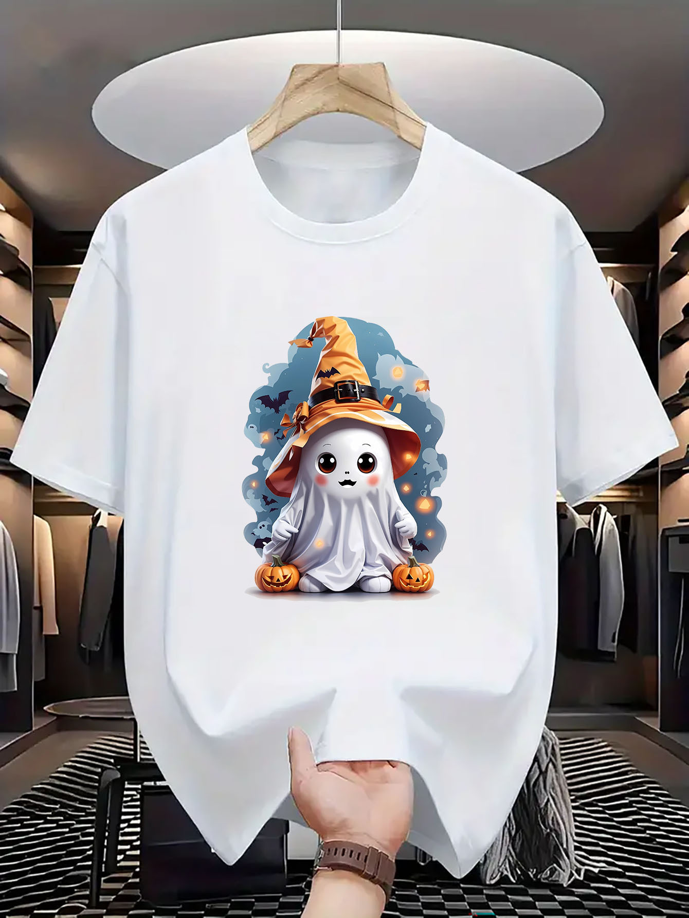 Halloween Cute Ghost Wizard Pu - مراجعة Linen Shirt Breathable وسعره