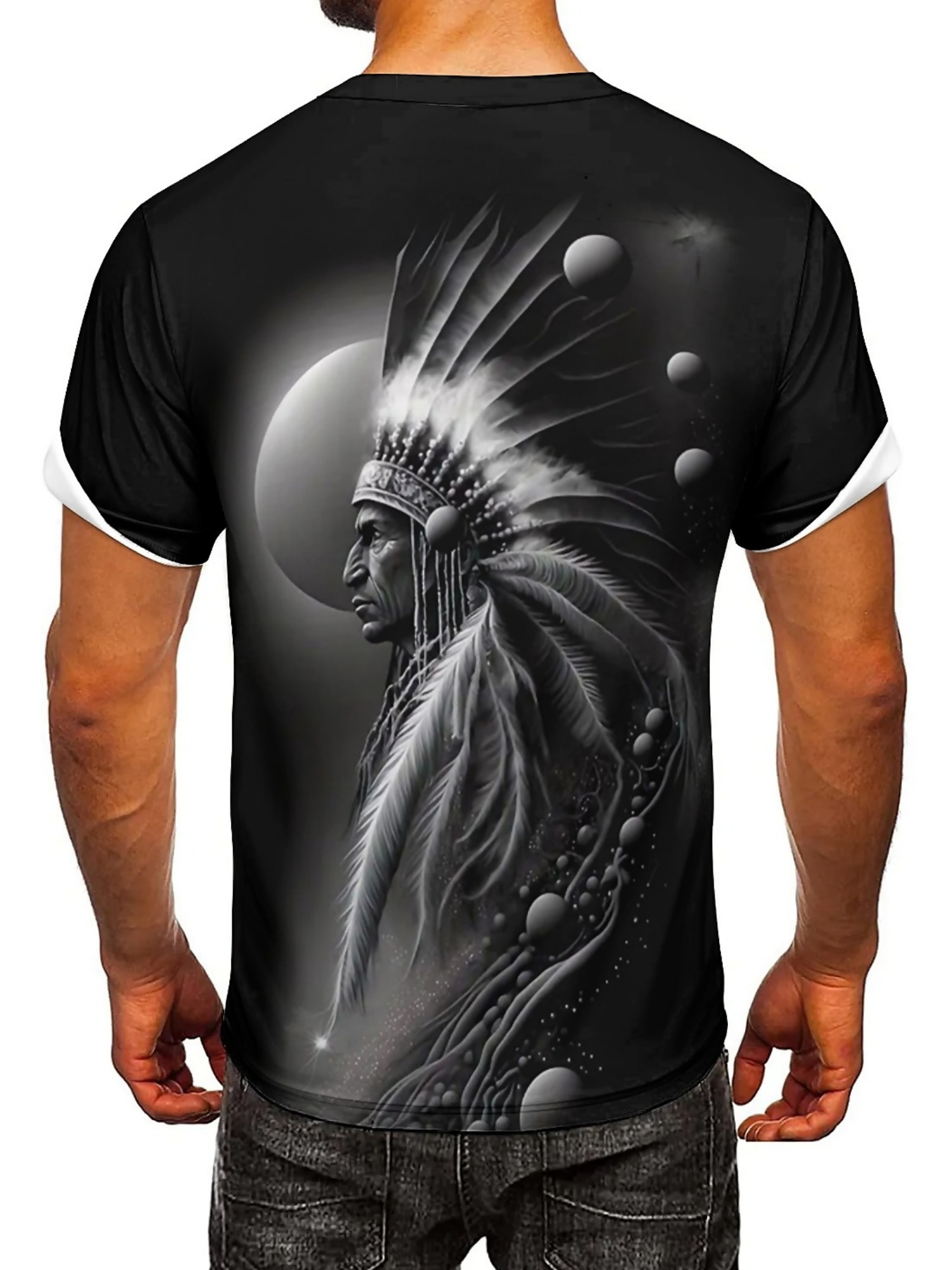 Men's 3D Printed Tribal Chieft - مراجعة Tee Graphic Print وسعره