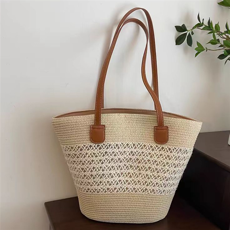 Large Capacity Straw Woven Bag - مراجعة Bucket Hat Straw وسعره