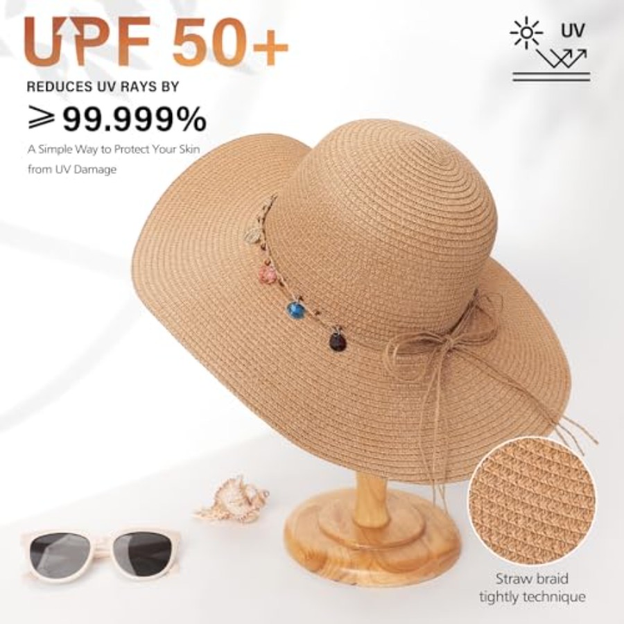 Trifabricy Beach Sun Straw Hat - مراجعة Packable Hat Nylon وسعره