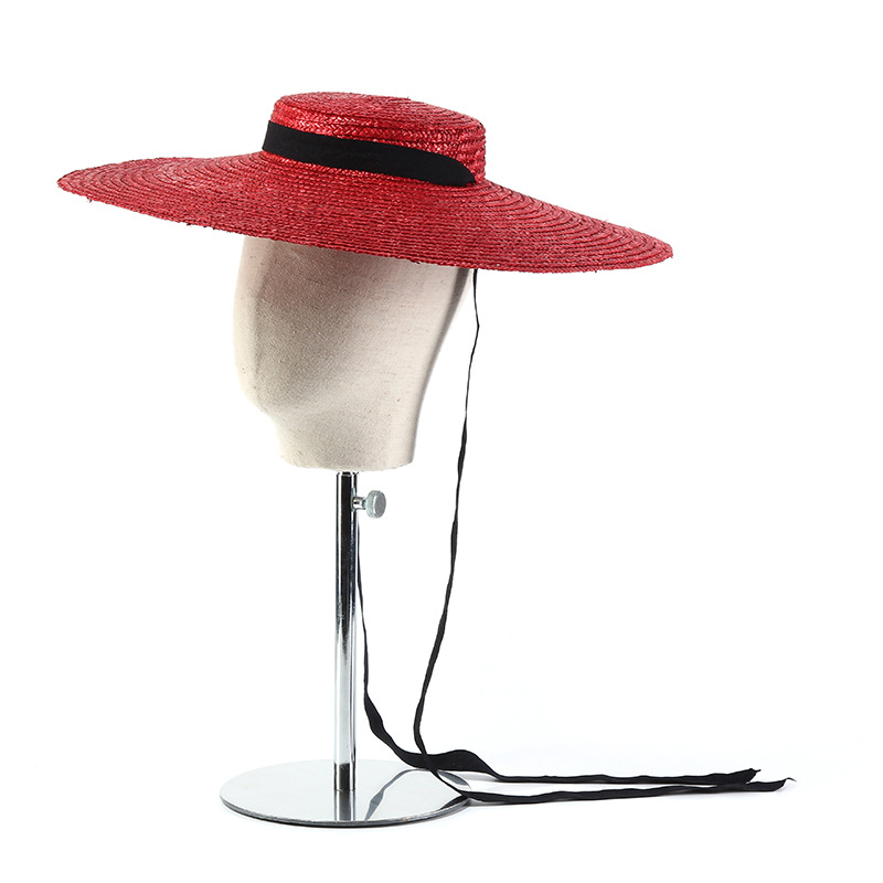 15cm Wide Brim Straw Hat Flat  - مراجعة Bucket Hat Straw وسعره