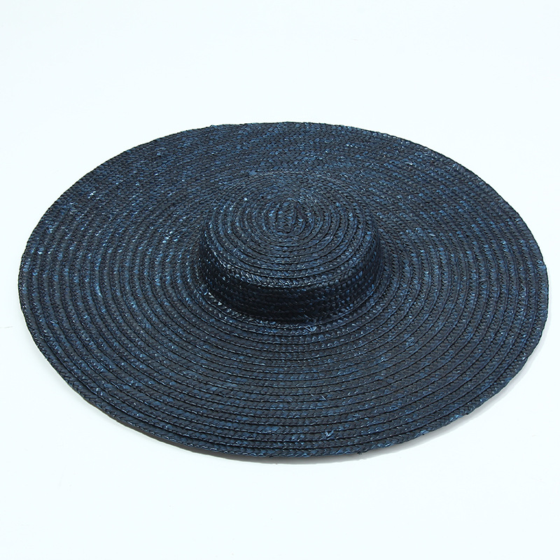 15cm Wide Brim Straw Hat Flat  - مراجعة Bucket Hat Straw وسعره