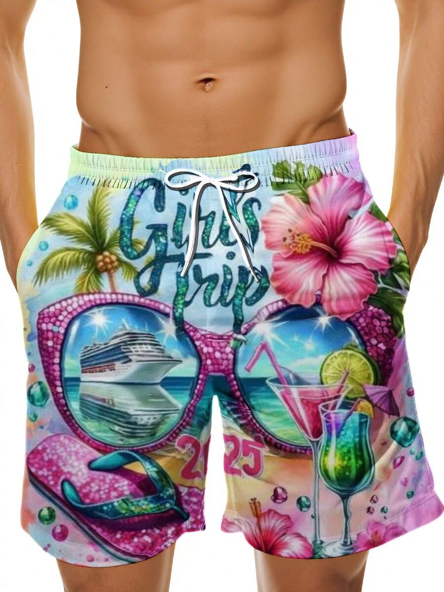 Mens Beach Swim Trunks 3D Prin - مراجعة Swim Trunk Quick Dry وسعره