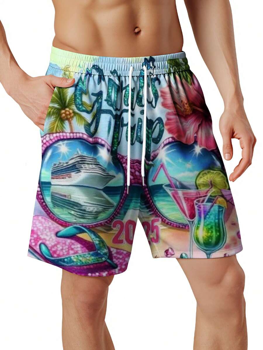 Mens Beach Swim Trunks 3D Prin - مراجعة Swim Trunk Quick Dry وسعره