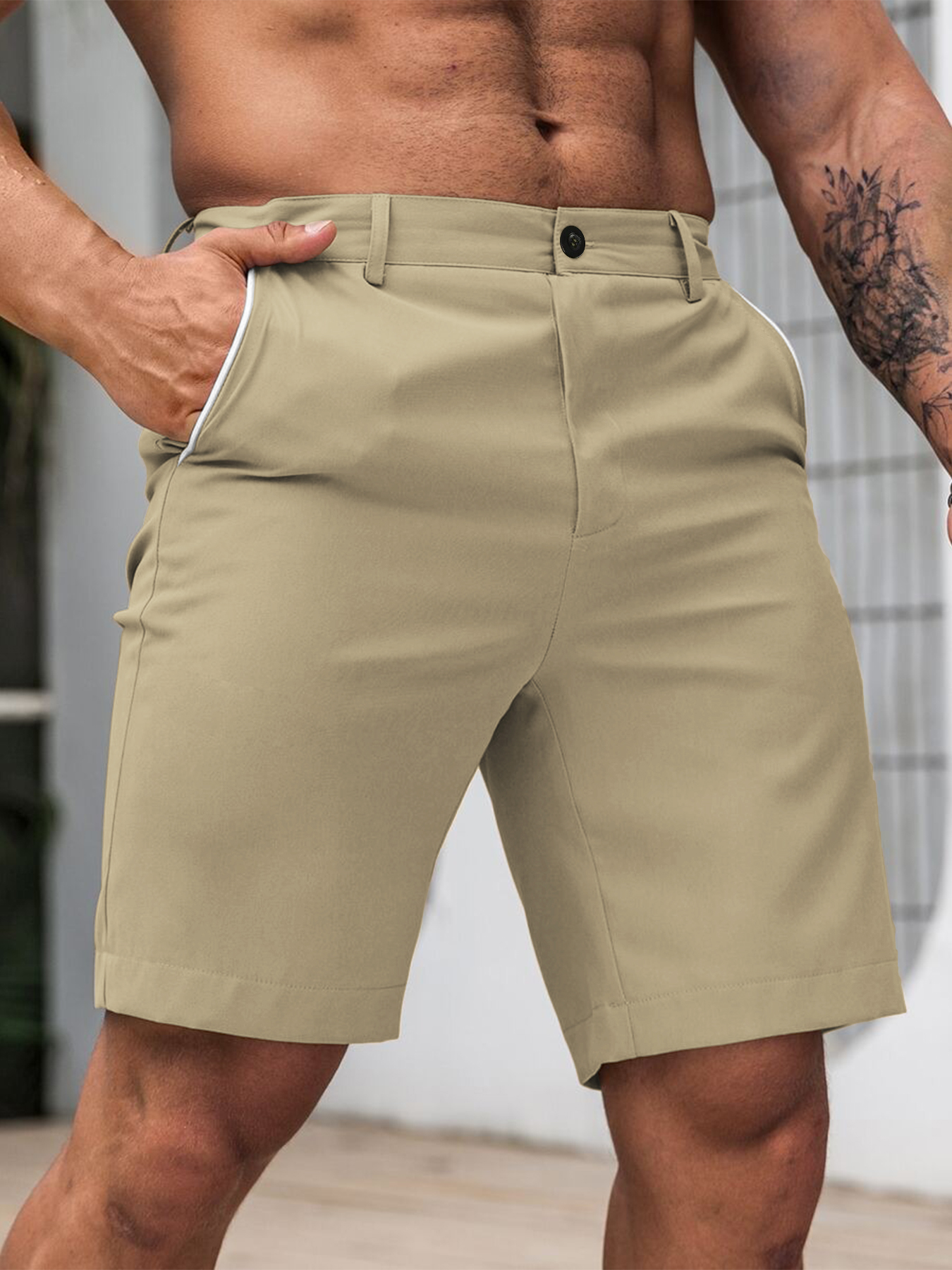 Men Fashion Slim Fit Chino Sho - مراجعة Shorts Chino Slim وسعره
