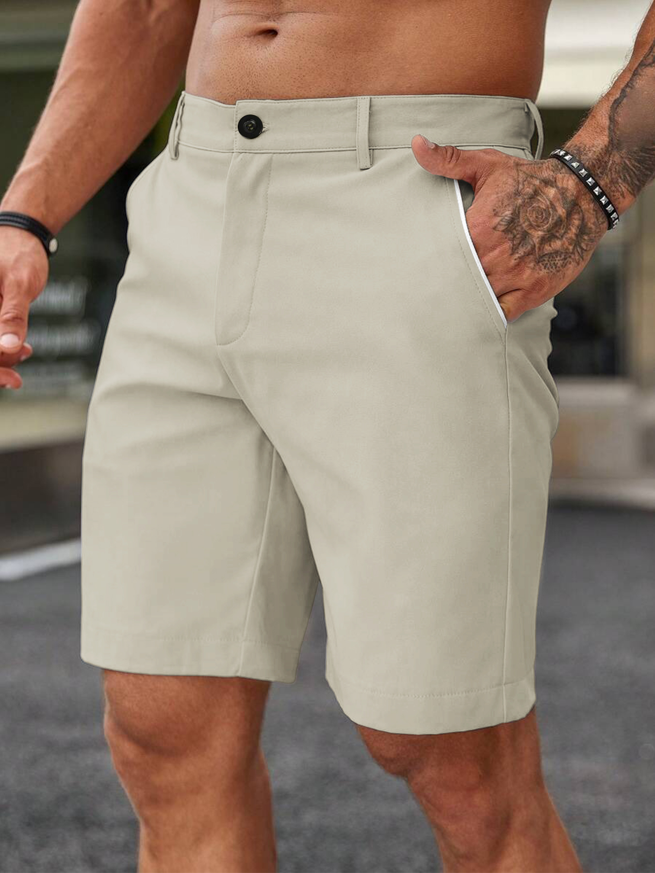 Men Fashion Slim Fit Chino Sho - مراجعة Shorts Chino Slim وسعره