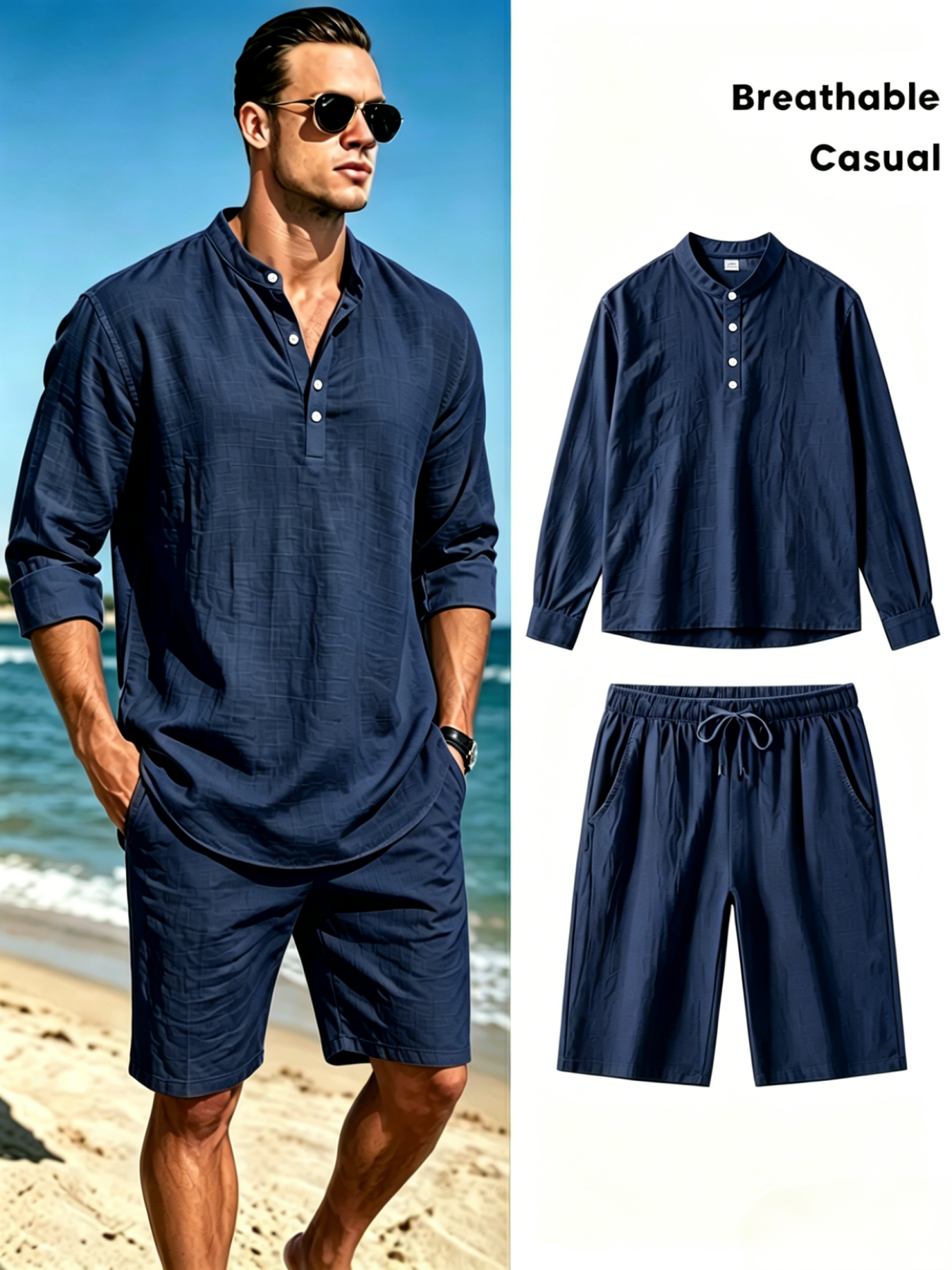 mens cotton linen henley shirt - مراجعة Linen Shirt Breathable وسعره