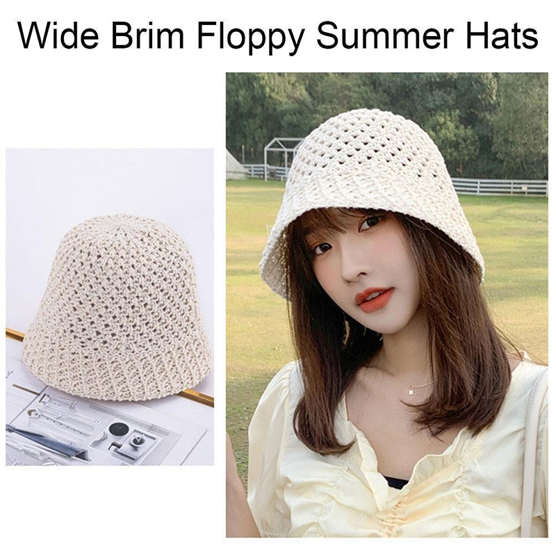 New Girls Sun Hat Wide Brim Fl - مراجعة Bucket Hat Straw وسعره