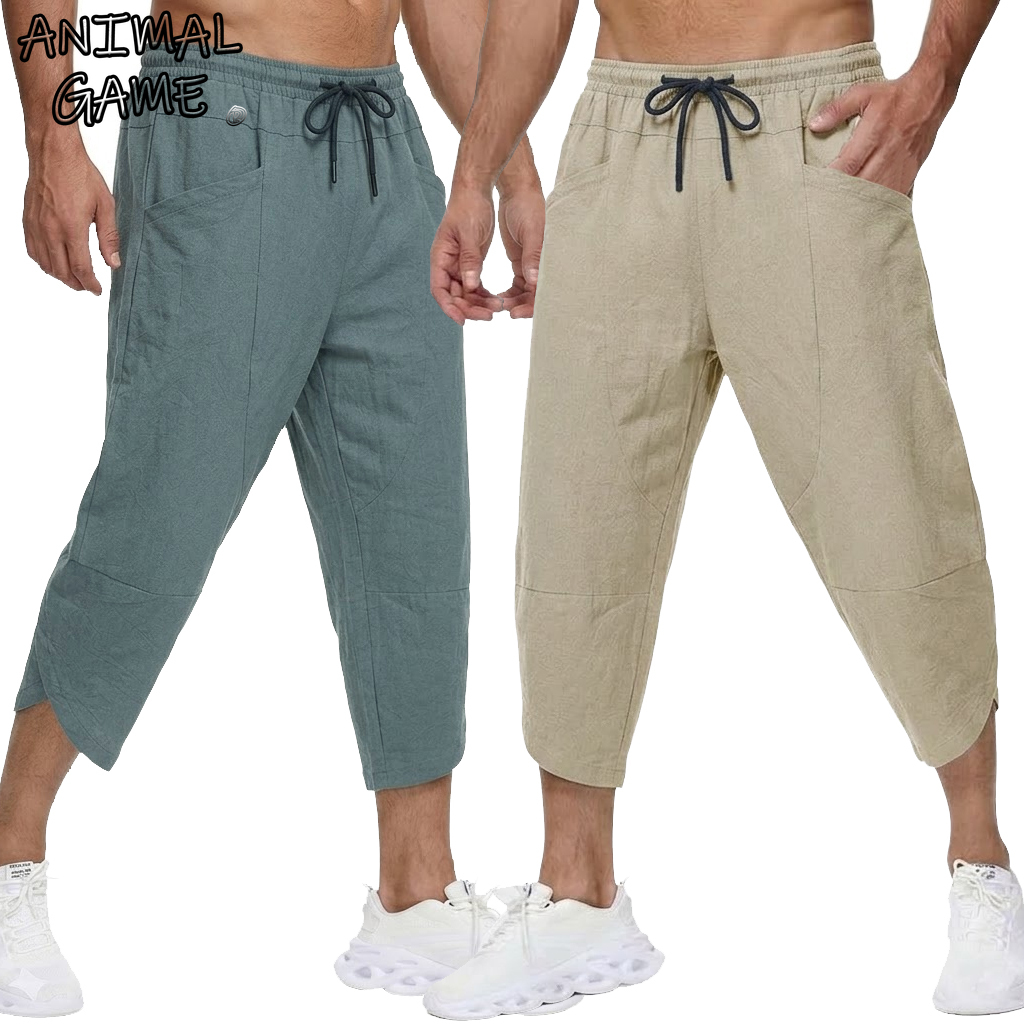 Summer Men's Linen Casual Shor - مراجعة Short Linen Drawstring وسعره