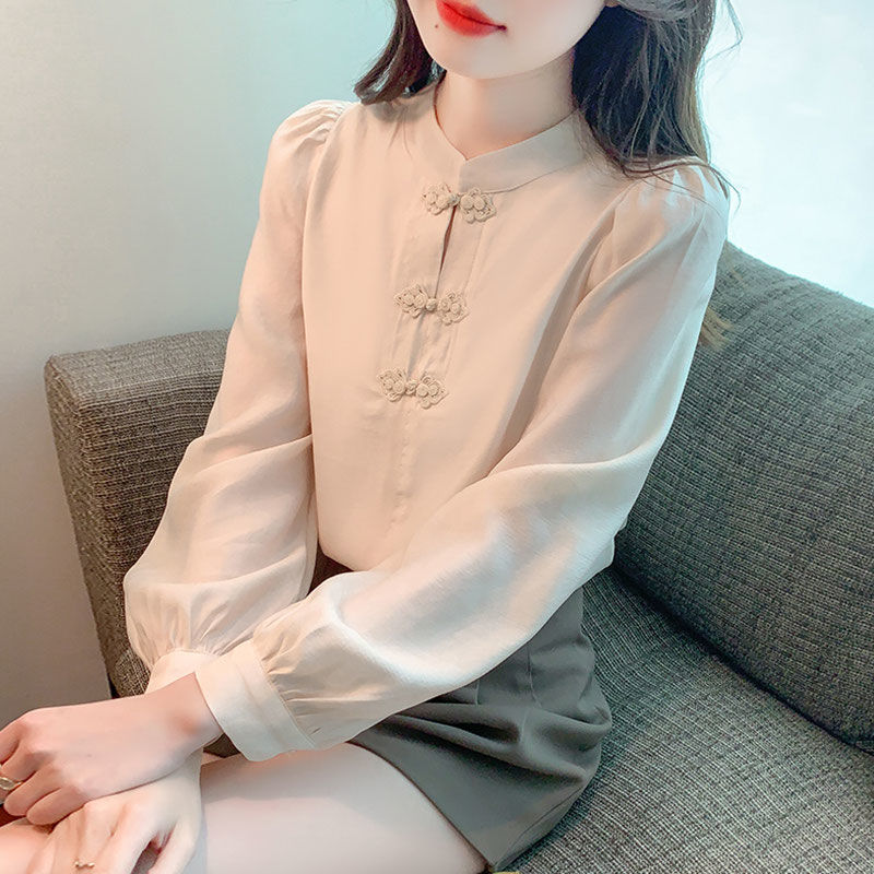 New Chinese Style Stand Up Col - مراجعة Shirt Camp Collar وسعره