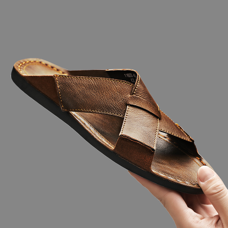 Fashion Genuine Leather Men Sl - مراجعة Flip Flop Leather Men وسعره