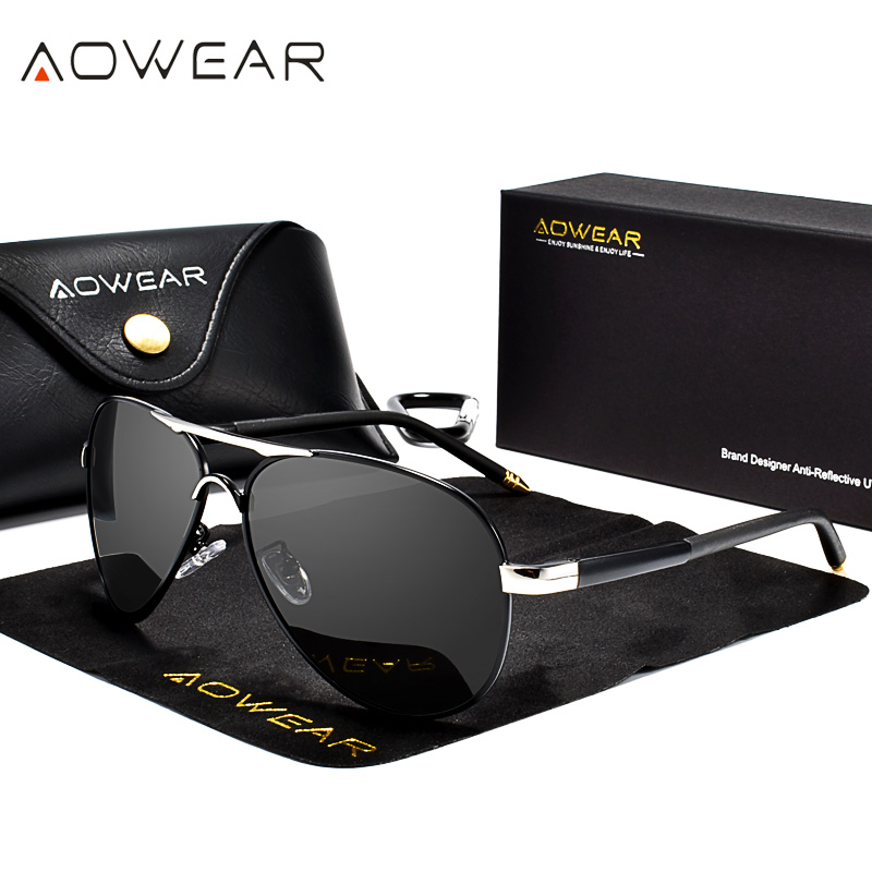 AOWEAR Men's Aviation Sunglass - مراجعة Sunglasses Aviator Polarized وسعره
