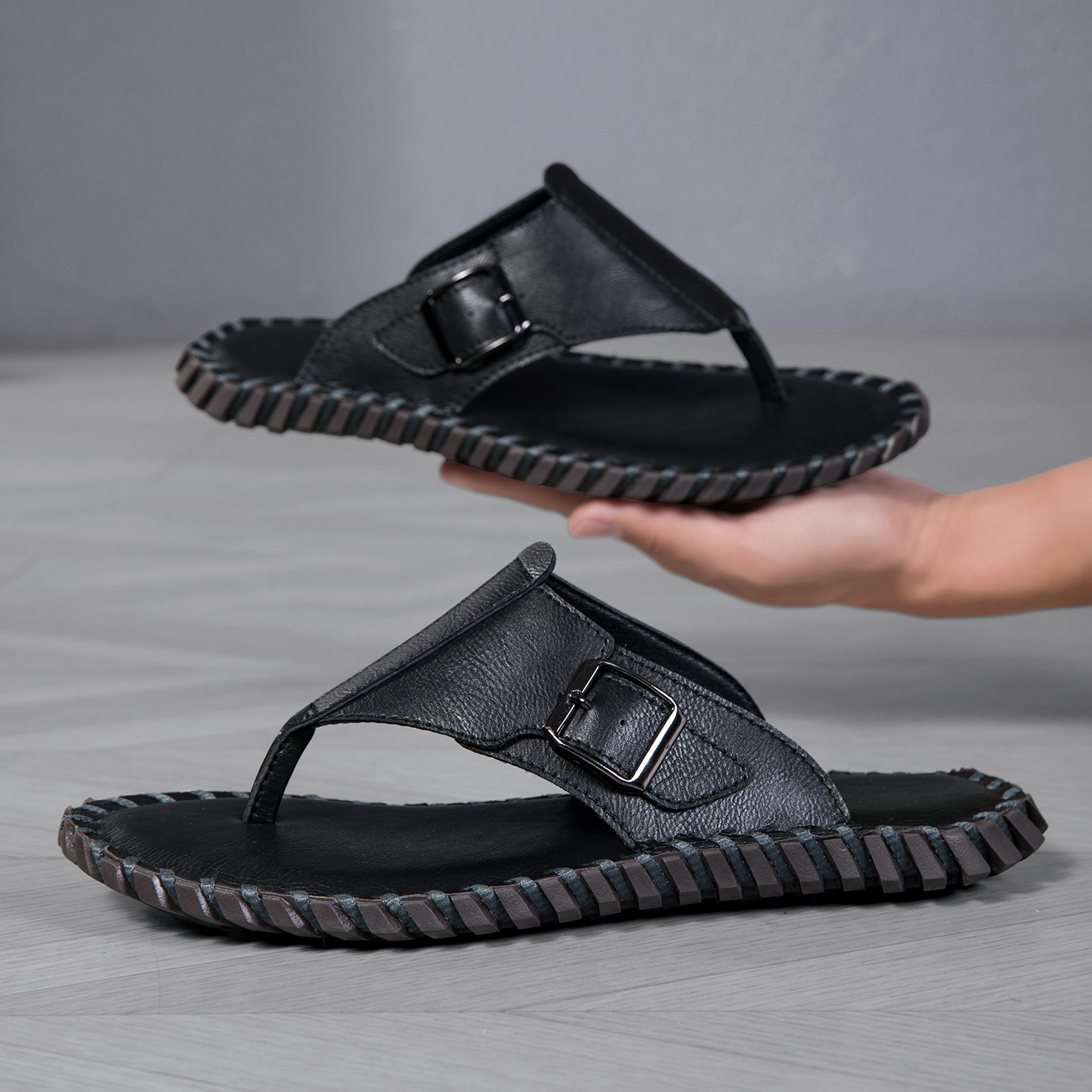 2026 Summer New Men's Plus Siz - مراجعة Flip Flop Leather Men وسعره