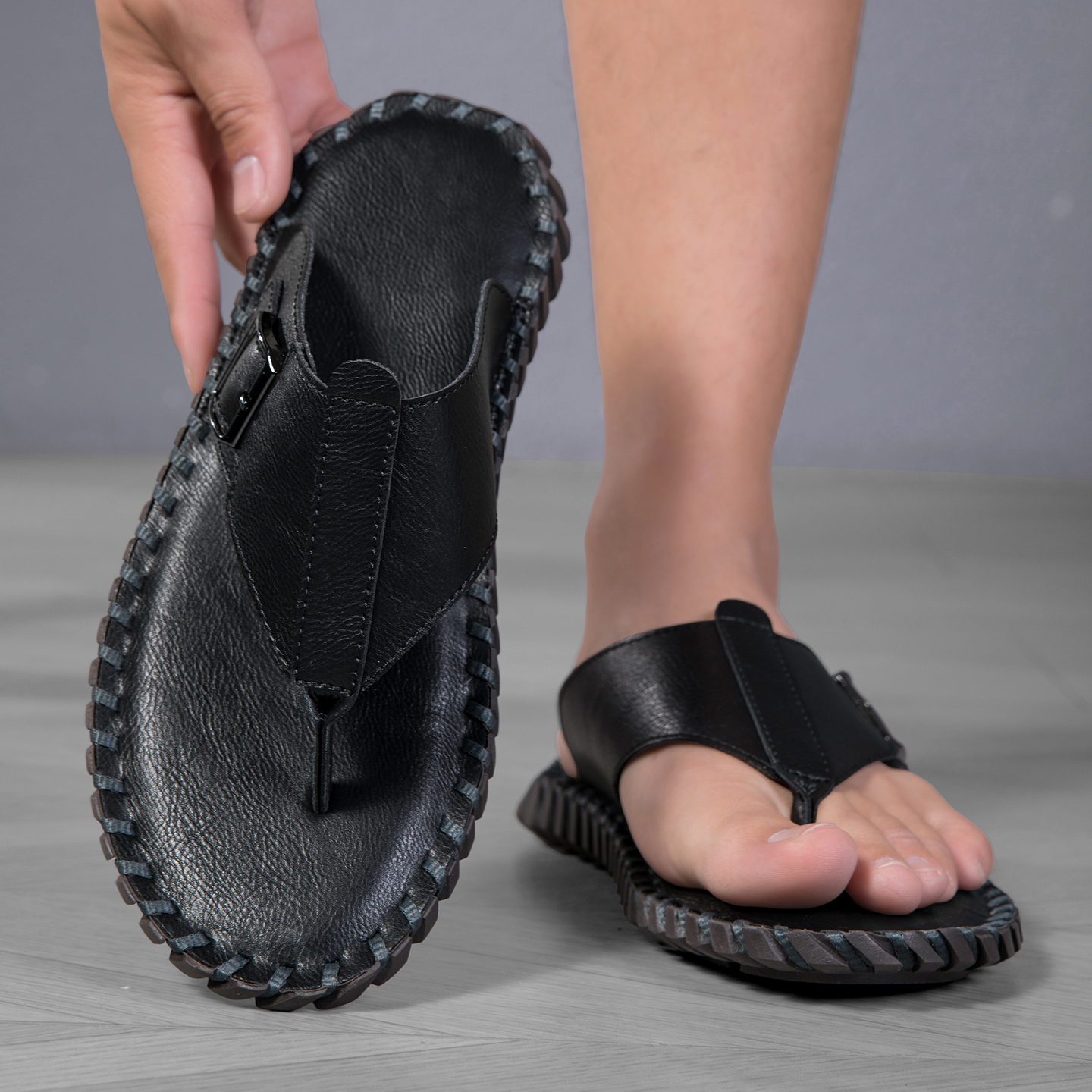 2026 Summer New Men's Plus Siz - مراجعة Flip Flop Leather Men وسعره