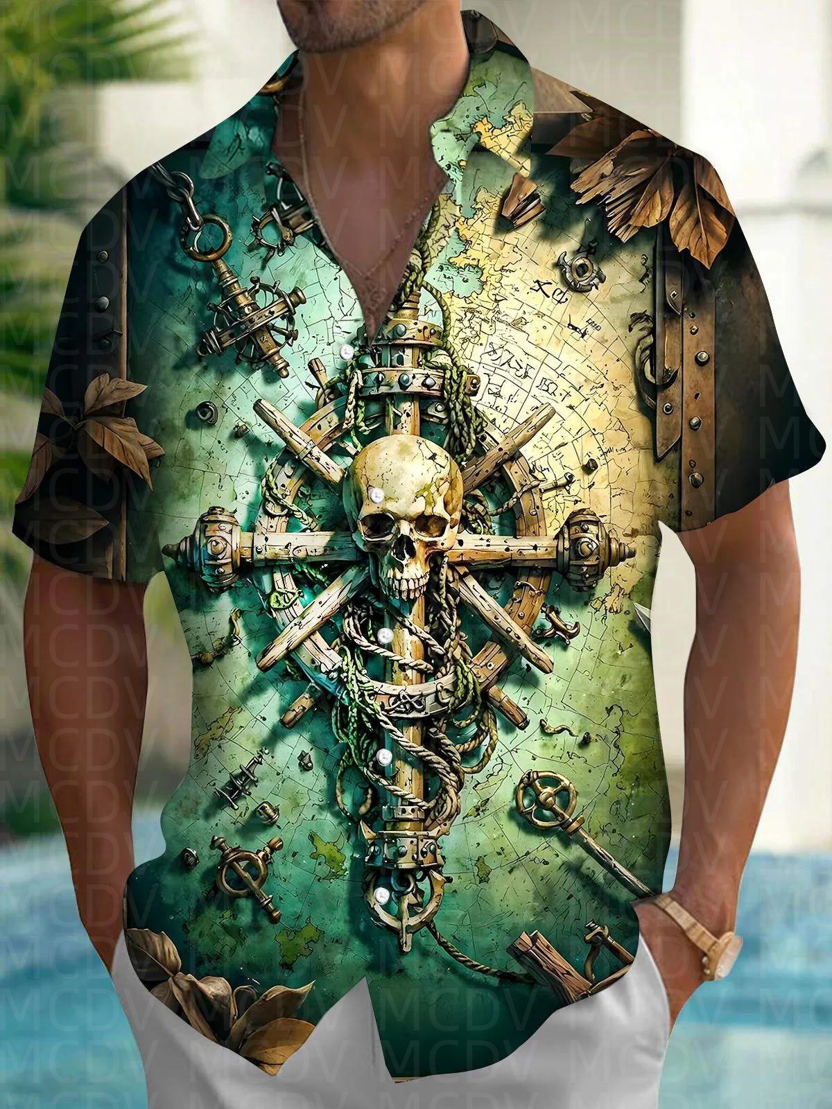 Insects Pattern Men's Hawaiian - مراجعة Shirt Camp Collar وسعره