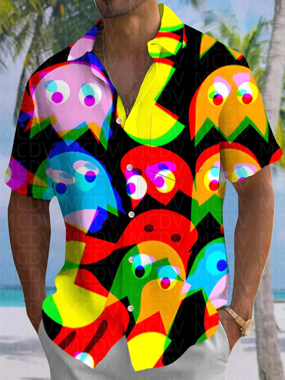 Insects Pattern Men's Hawaiian - مراجعة Shirt Camp Collar وسعره