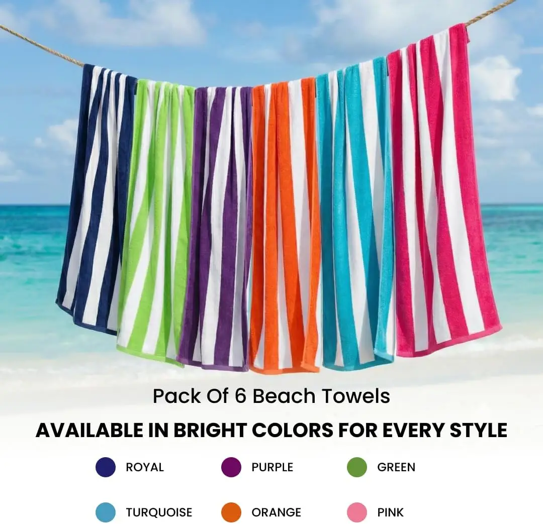 Beach Towels 6 Pack Large 30x6 - مراجعة Beach Towel Large وسعره