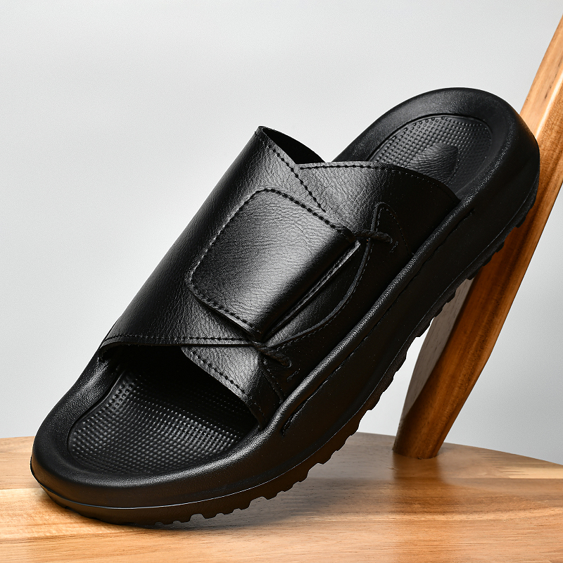 Leather Men's Slippers Slides  - مراجعة Flip Flop Leather Men وسعره