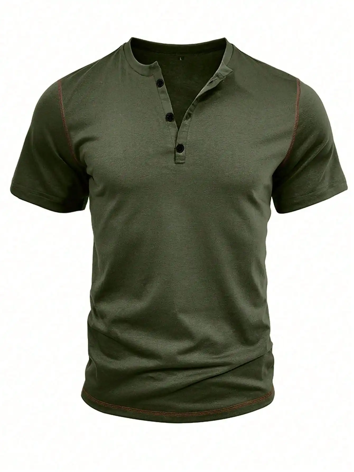 Mens Cotton Henley Neck Short  - مراجعة Shirt Camp Collar وسعره