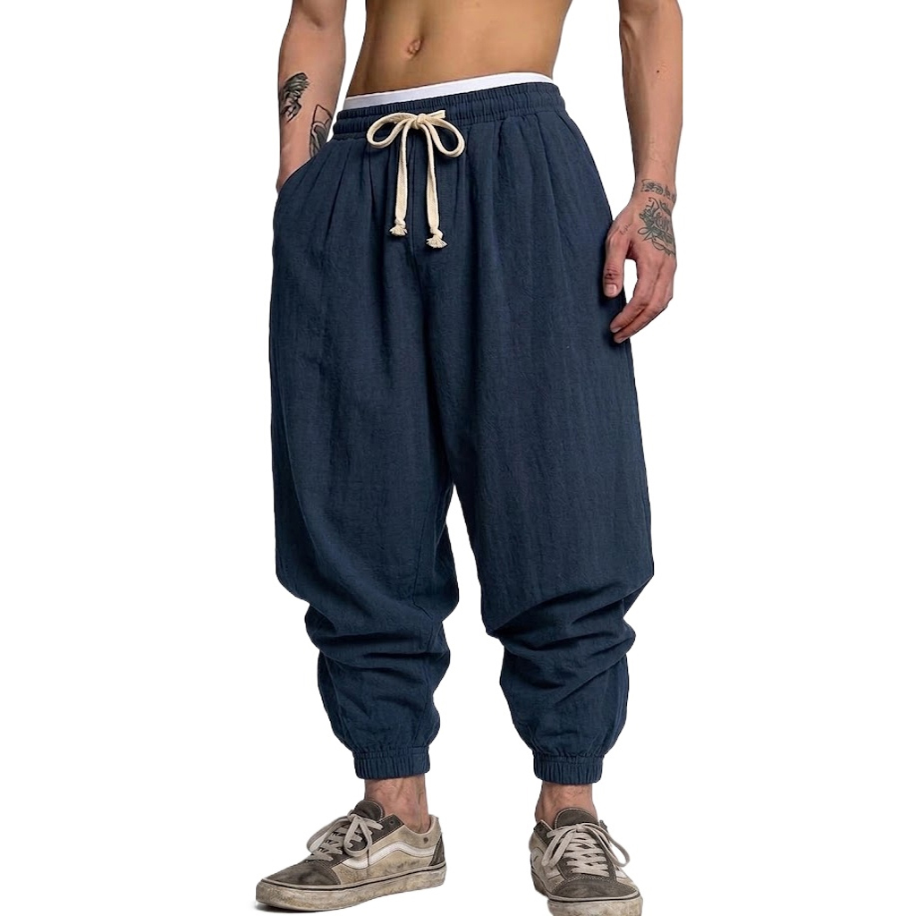 Korean Cotton Linen Trousers A - مراجعة Short Linen Drawstring وسعره