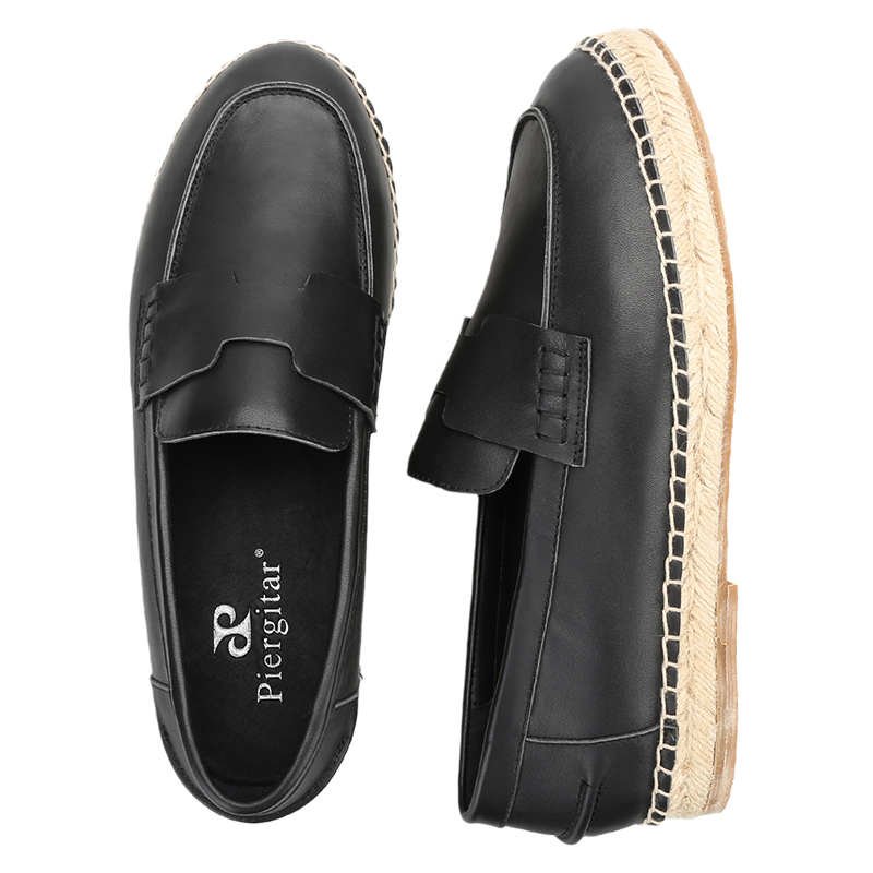 Piegitar Black Genuine Leather - مراجعة Espadrille Slip On وسعره