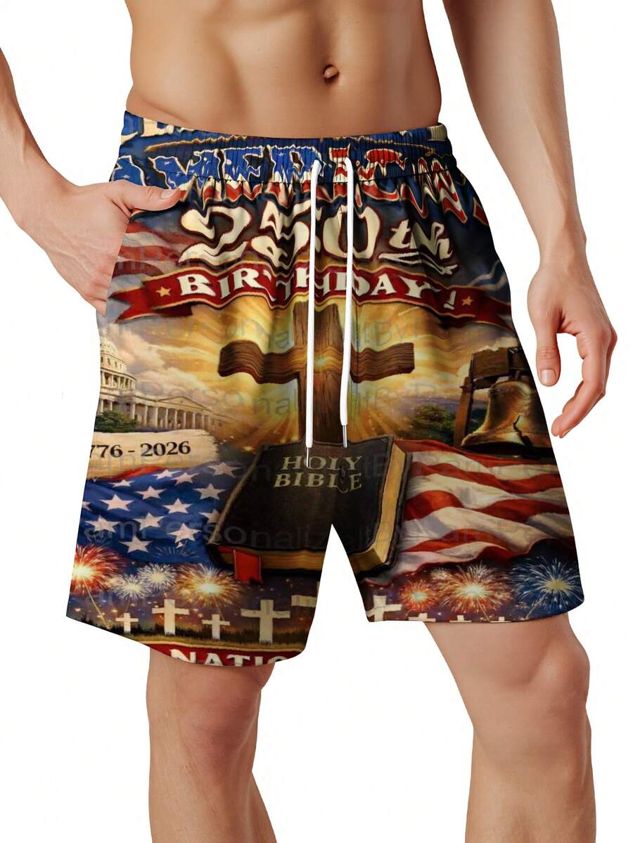 Mens Patriotic Swim Trunks 250 - مراجعة Swim Trunk Quick Dry وسعره