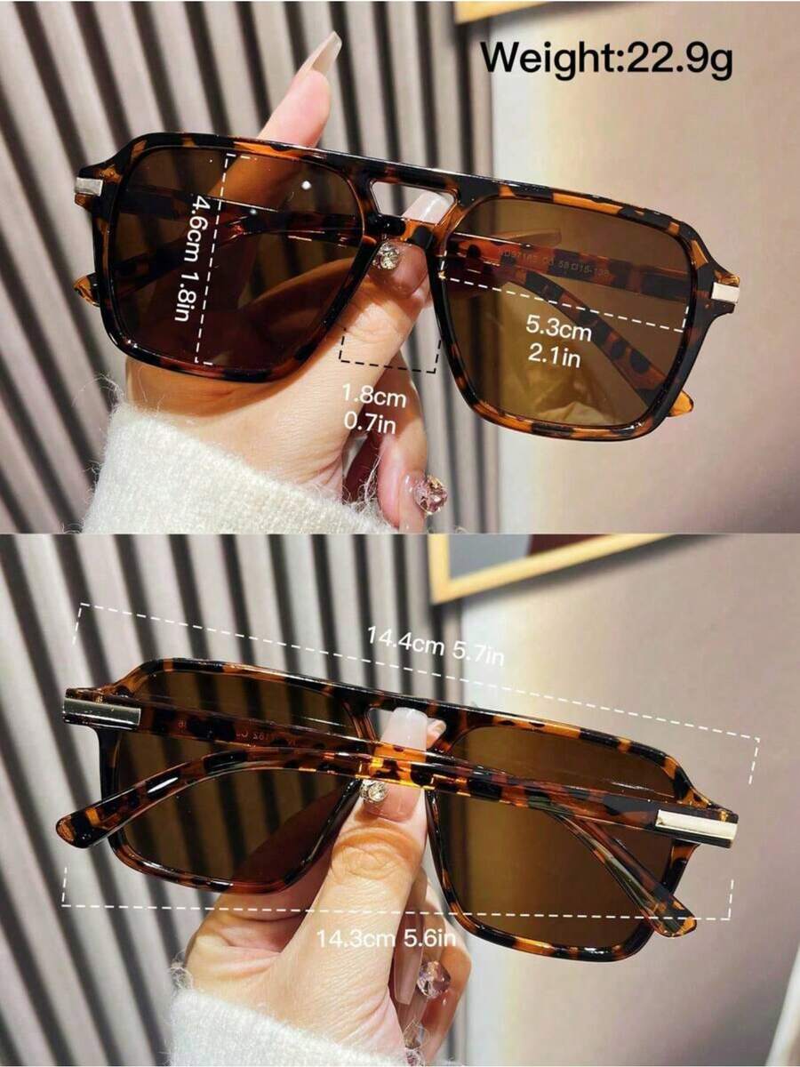 Fashion Double Bridge Aviator  - مراجعة Sunglasses Aviator Polarized وسعره