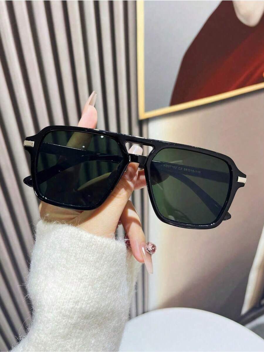 Fashion Double Bridge Aviator  - مراجعة Sunglasses Aviator Polarized وسعره