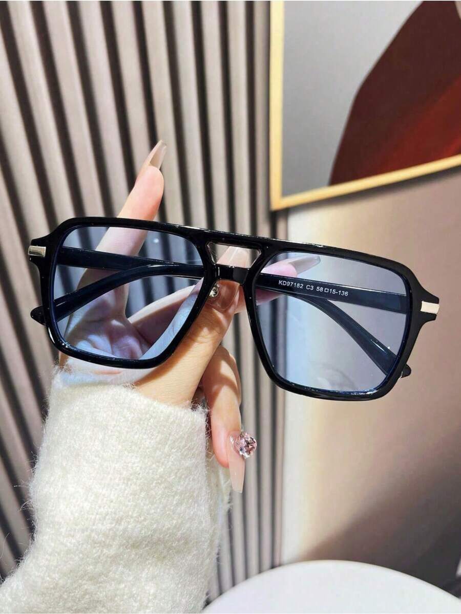 Fashion Double Bridge Aviator  - مراجعة Sunglasses Aviator Polarized وسعره