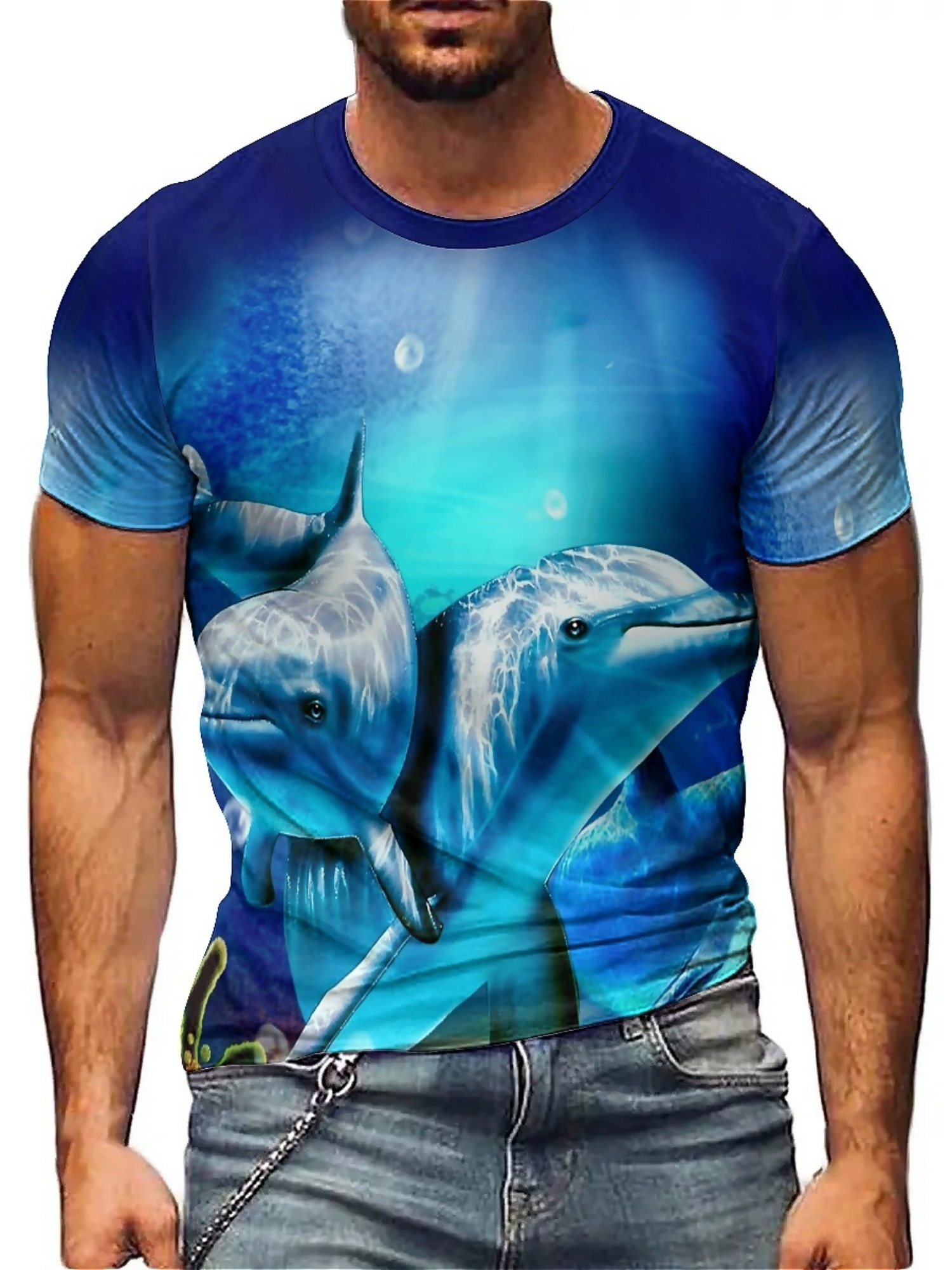 Men'S Ocean Animal Dolphin Pri - مراجعة Tee Graphic Print وسعره