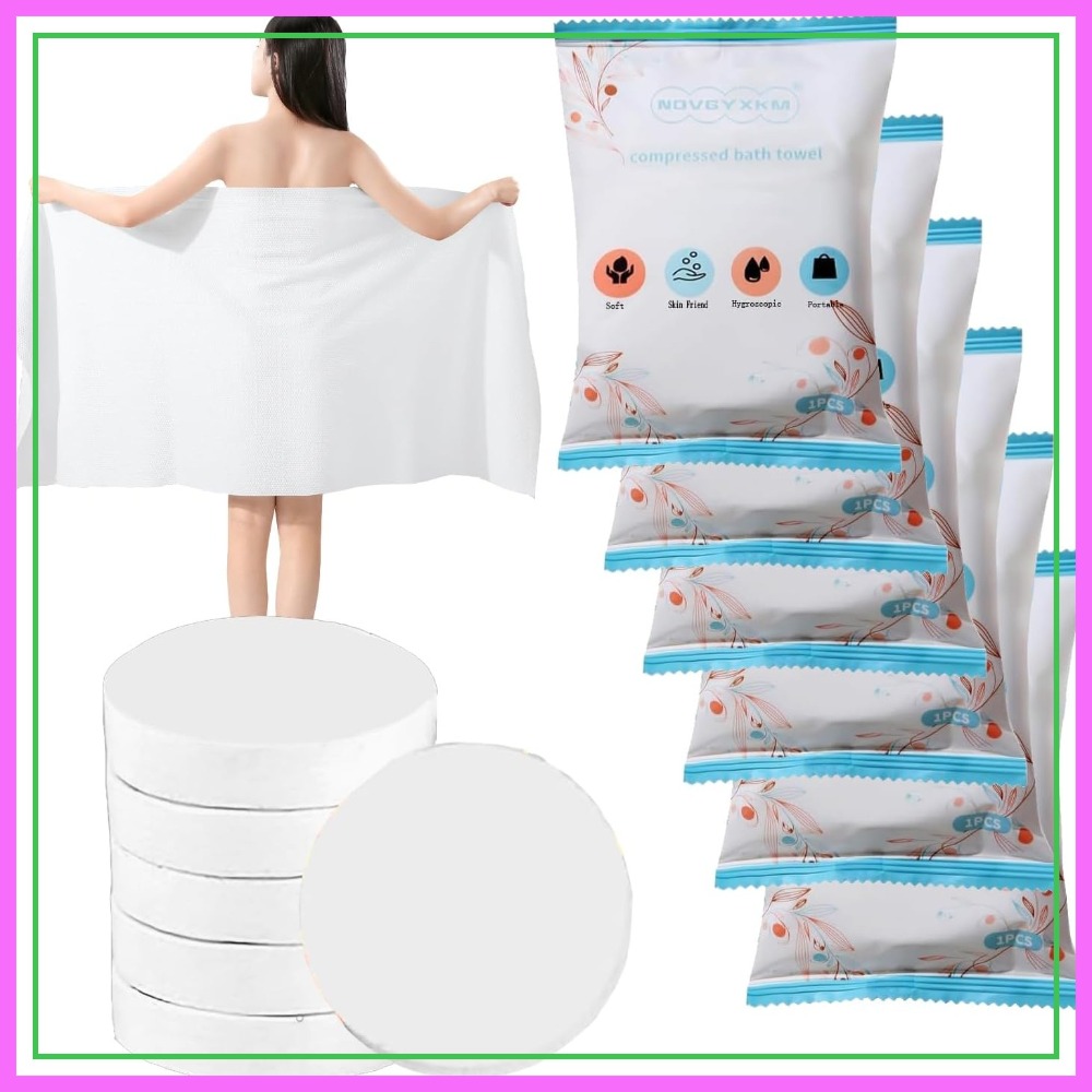 6 Packs Large Compressed Towel - مراجعة Beach Towel Large وسعره