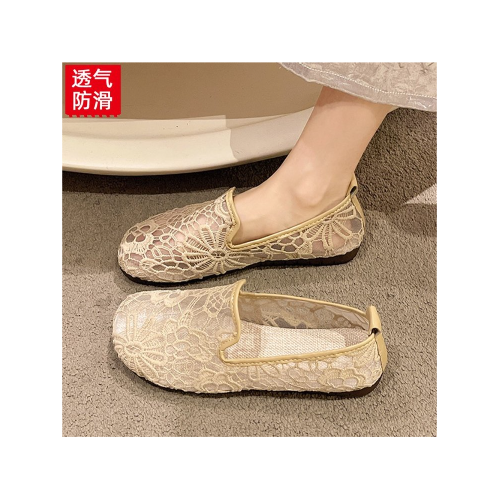 Chic Lace Mesh Hollow Out Espa - مراجعة Espadrille Slip On وسعره