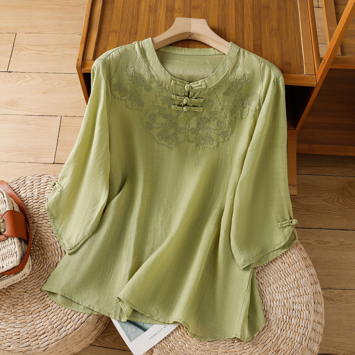 Chinese Style Round Collar But - مراجعة Shirt Camp Collar وسعره